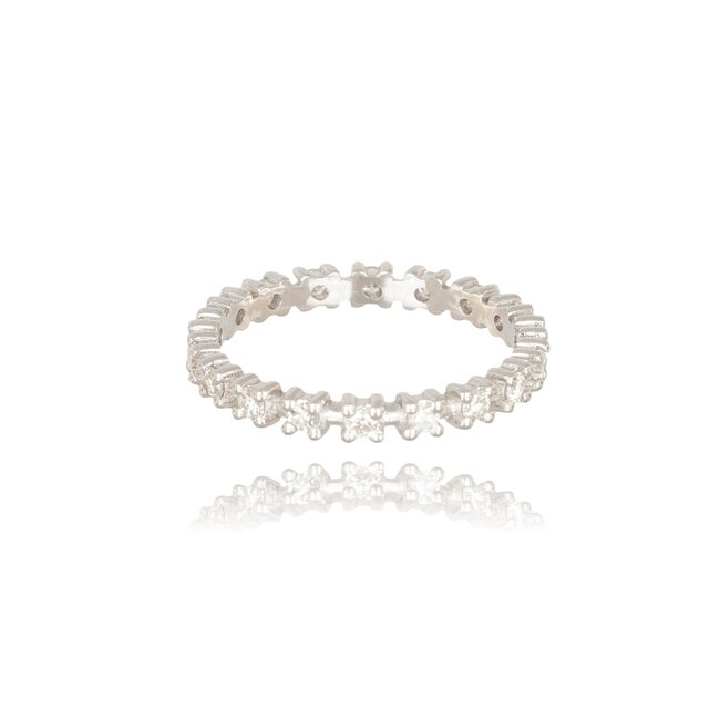 Elegante witgouden eternity ring met 0.50 ct briljant diamanten