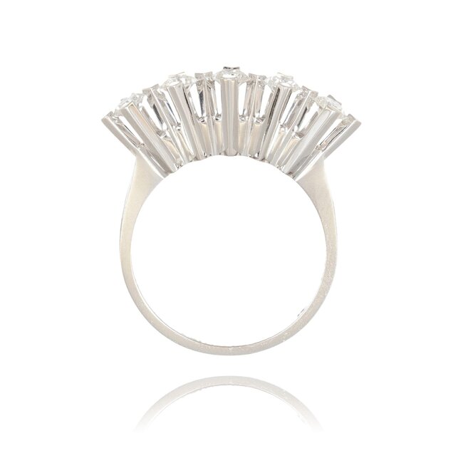 Elegante witgouden damesring met vijf diamanten van 0.80 ct