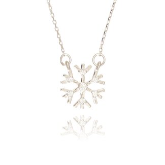 Witgouden Sneeuwvlok Ketting met Diamanten