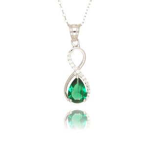 Witgouden Smaragd Hanger met Diamanten