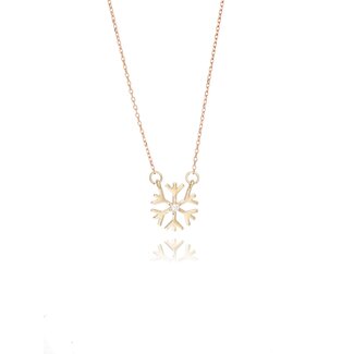 Roségouden Sneeuwvlok Hanger met Diamant
