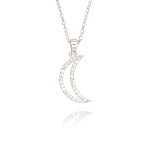 Maan Diamanten Collier Witgoud