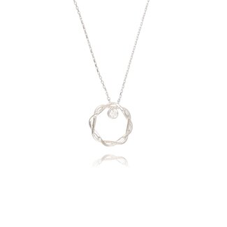 Cirkel Diamanten Collier Witgoud