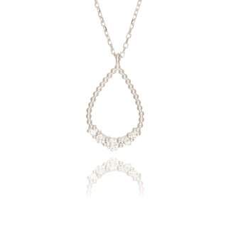 Druppel Diamanten Collier Witgoud