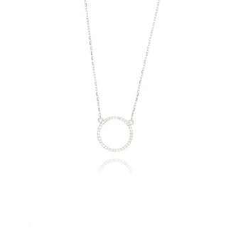 Diamanten Cirkel Collier Witgoud