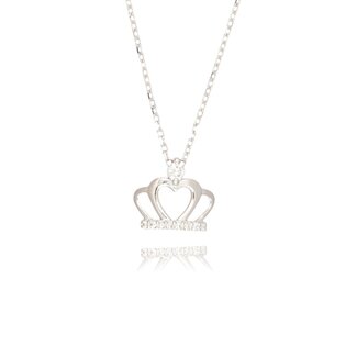 Diamanten Kroon Collier Witgoud