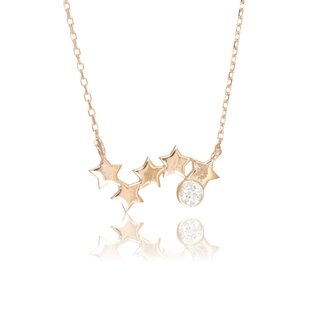 Sterren Diamanten Ketting Roségoud