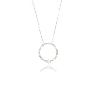 Diamanten Cirkel Collier Witgoud