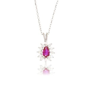Robijn Diamant Collier Witgoud