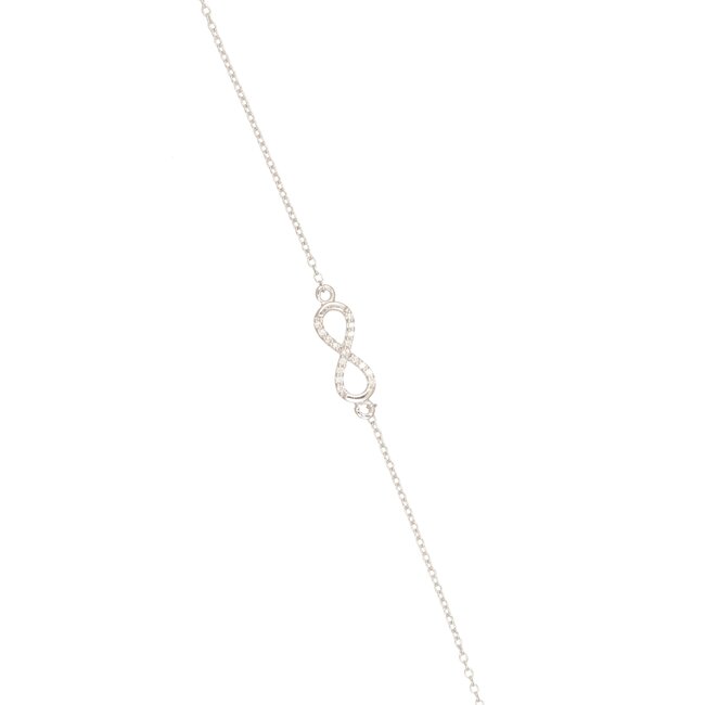 Fijne witgouden infinity armband met pavé gezette diamanten