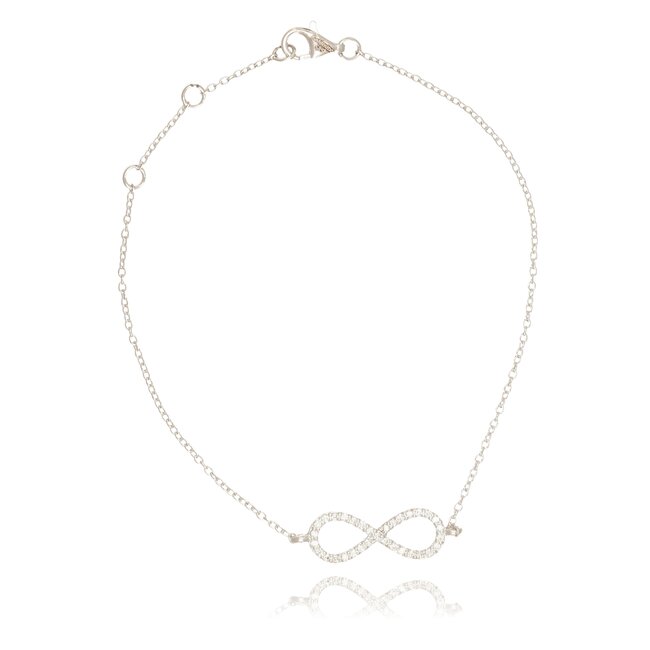 Luxe witgouden armband met pavé infinity en diamanten