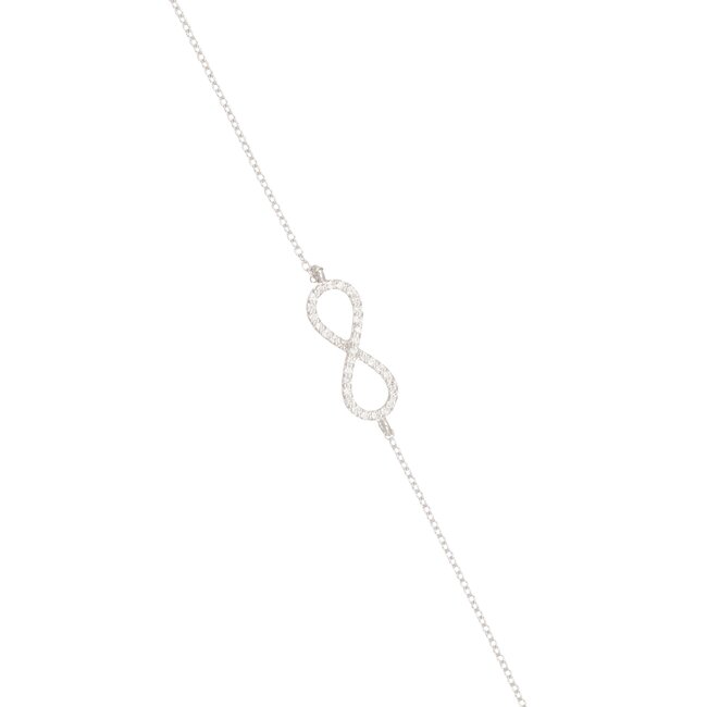 Luxe witgouden armband met pavé infinity en diamanten