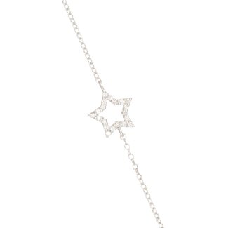 Witgouden Ster Armband met Diamant