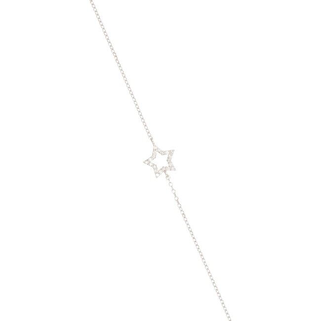Trendy witgouden armband met open ster en pavé diamanten