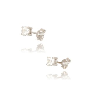 Witgouden diamanten oorstekers solitaire