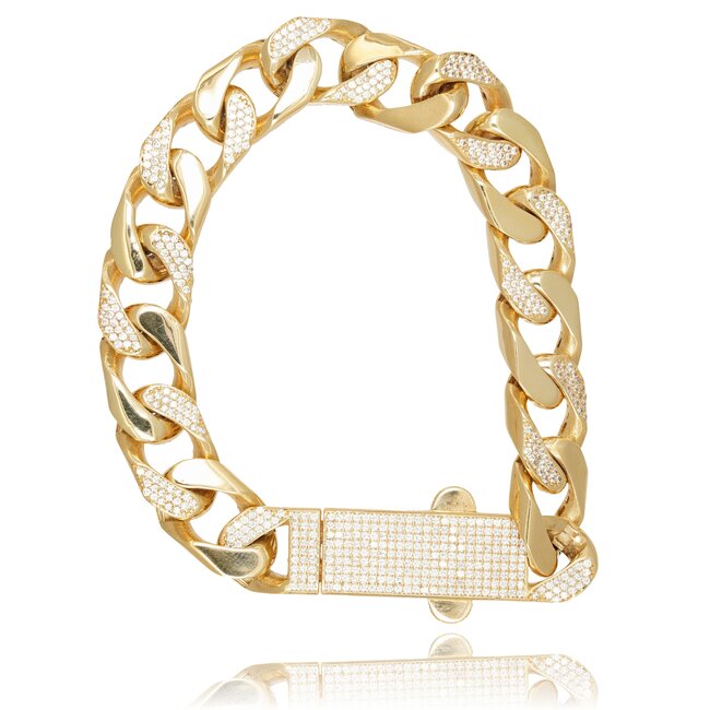 Luxe Schakel Armband met Fonkelende Zirkonia