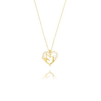 Gouden Vogel Ketting met Zirkonia