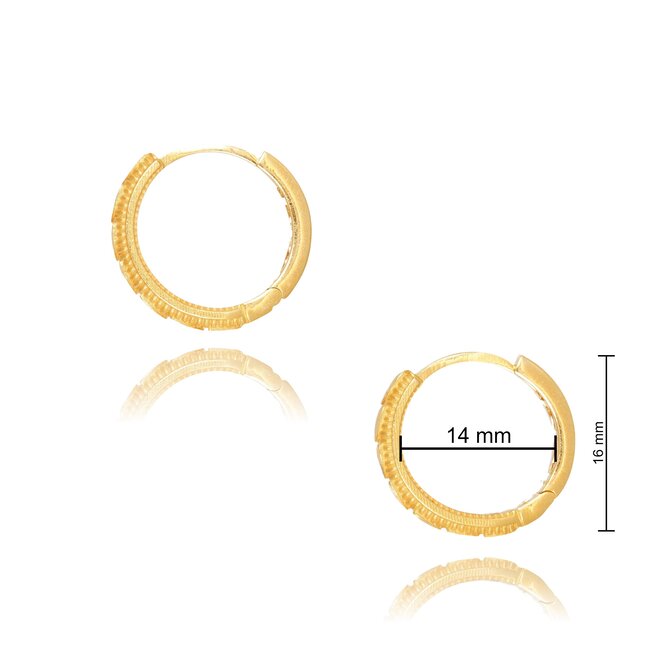 Goldmine Elegante gouden klapoorbellen met traditionele bewerkte afwerking