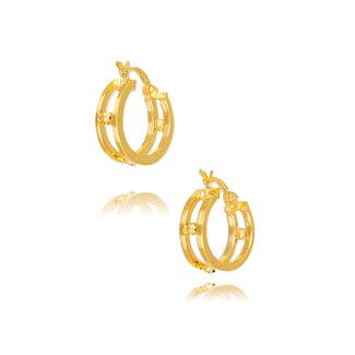 22 karaat dubbele gouden creolen