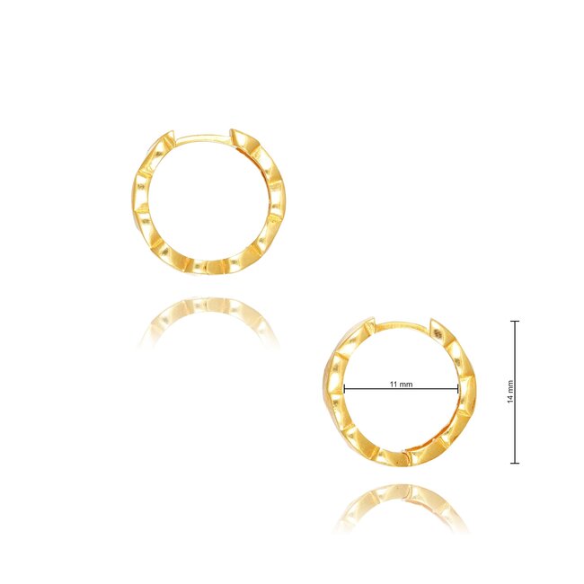 Goldmine Moderne facet geslepen creolen met luxe gouden afwerking