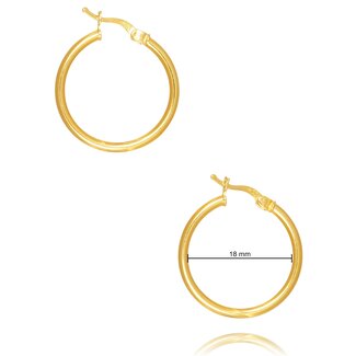 Gouden ronde creolen 18 mm