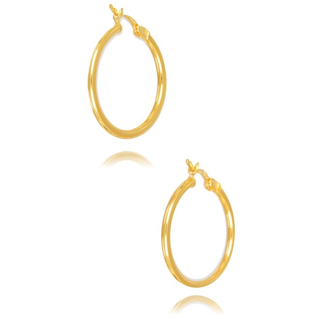 Goldmine Tijdloze ronde creool oorbellen met elegante gouden afwerking
