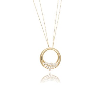 Cirkel Collier met Zirkonia Bloemdesign