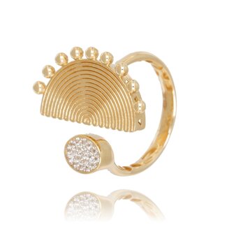 Gouden Zon Ring met Zirkonia