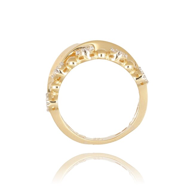 Gouden ring met fonkelende zirkonia stenen