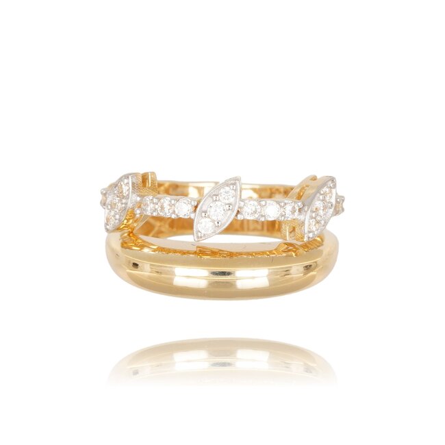 Gouden ring met marquise-vormige zirkonia