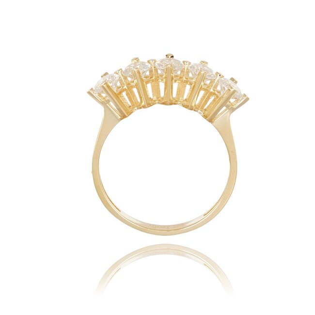 Goldmine Exclusieve gouden ring met vijf schitterende Swarovski stenen