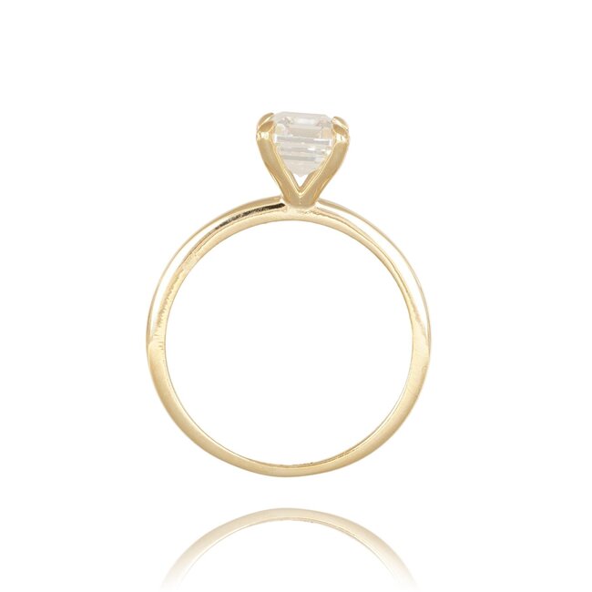 Gouden ring met emerald Swarovski-steen