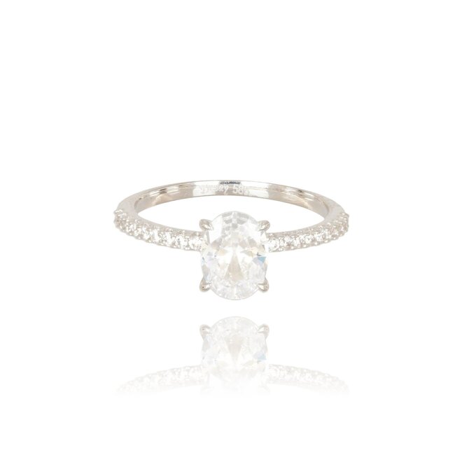 Witgouden Swarovski ring met pavé band