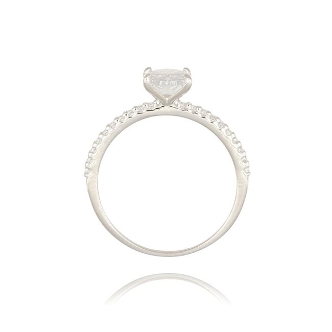 Witgouden Swarovski ring met pavé band