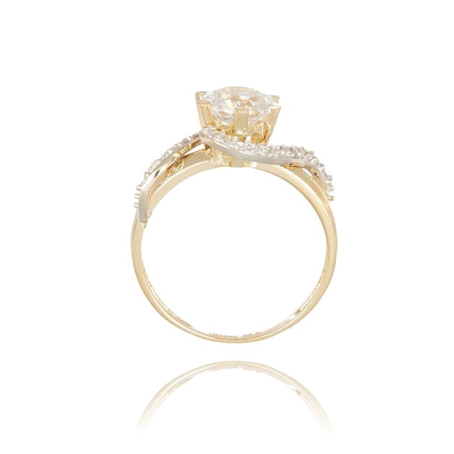 Gouden ring met solitaire Swarovski-steen