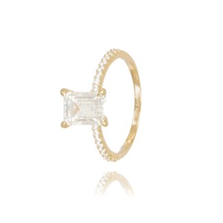 Gouden Emerald Solitair Ring