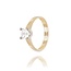 Gouden V-Zetting Solitair Ring