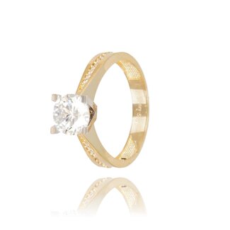 Gouden Swarovski Ring met Zijaccenten