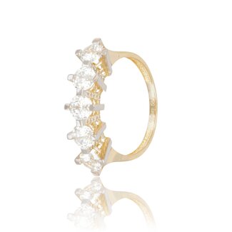 Geelgouden Swarovski Rijring
