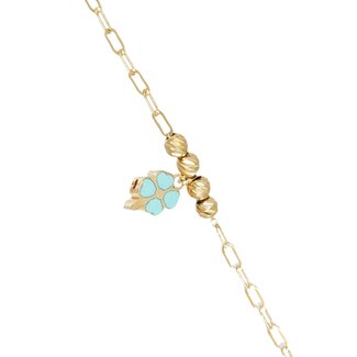 Kinderarmband Turquoise Klaver