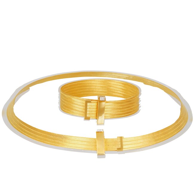 Handgemaakte Trabzon Hasır armband met 6 rijen en diamant
