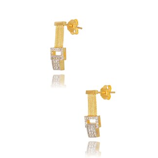 Gouden oorbellen met diamanten details