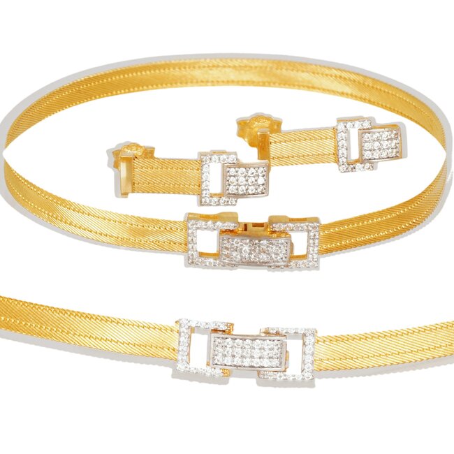 Elegante Trabzon Hasır ketting met luxe vierkante detailsluiting