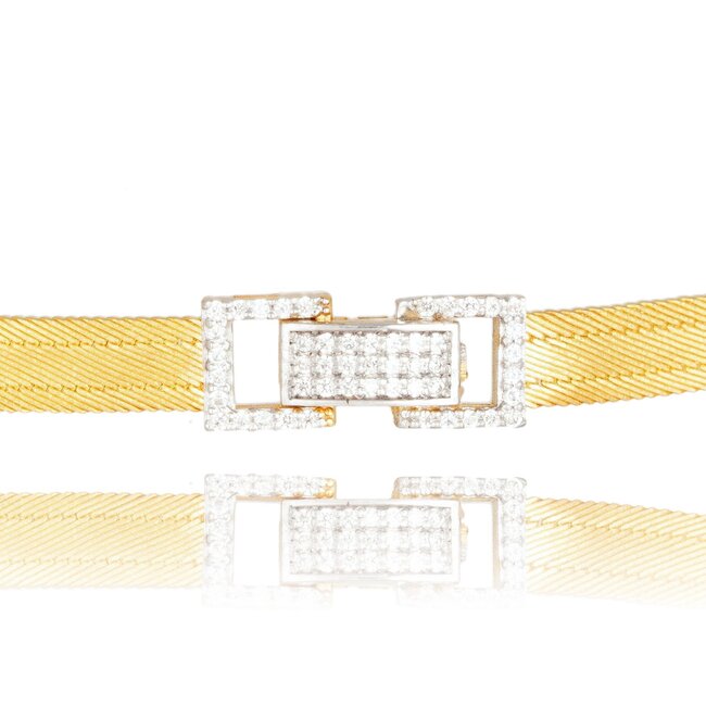 Elegante Trabzon Hasır ketting met luxe vierkante detailsluiting