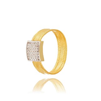 Luxe Hasır Ring met Diamanten Detail