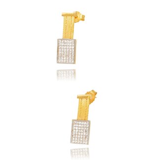 Gouden oorbellen met diamanten hanger