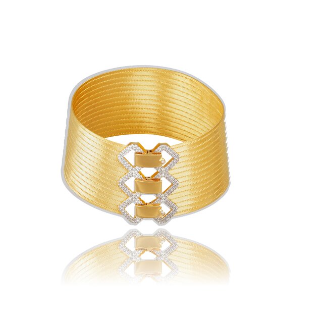 22k Hasır armband met 14 rijen en diamant