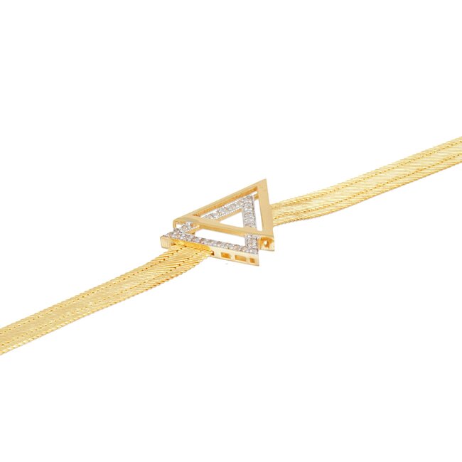 Elegante 22 karaat Hasır armband met modern driehoek detail