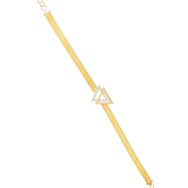 Elegante 22 karaat Hasır armband met modern driehoek detail