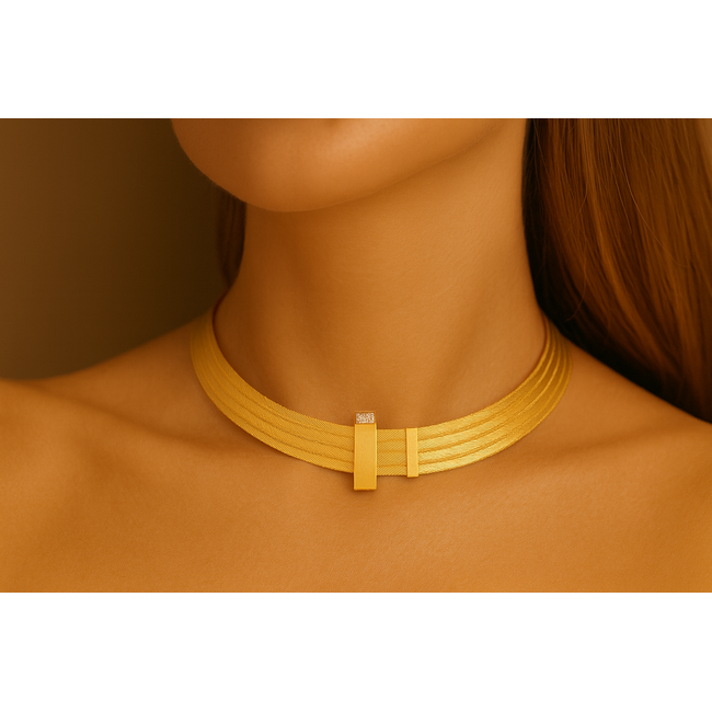 Elegante Hasır halsketting met diamanten detail